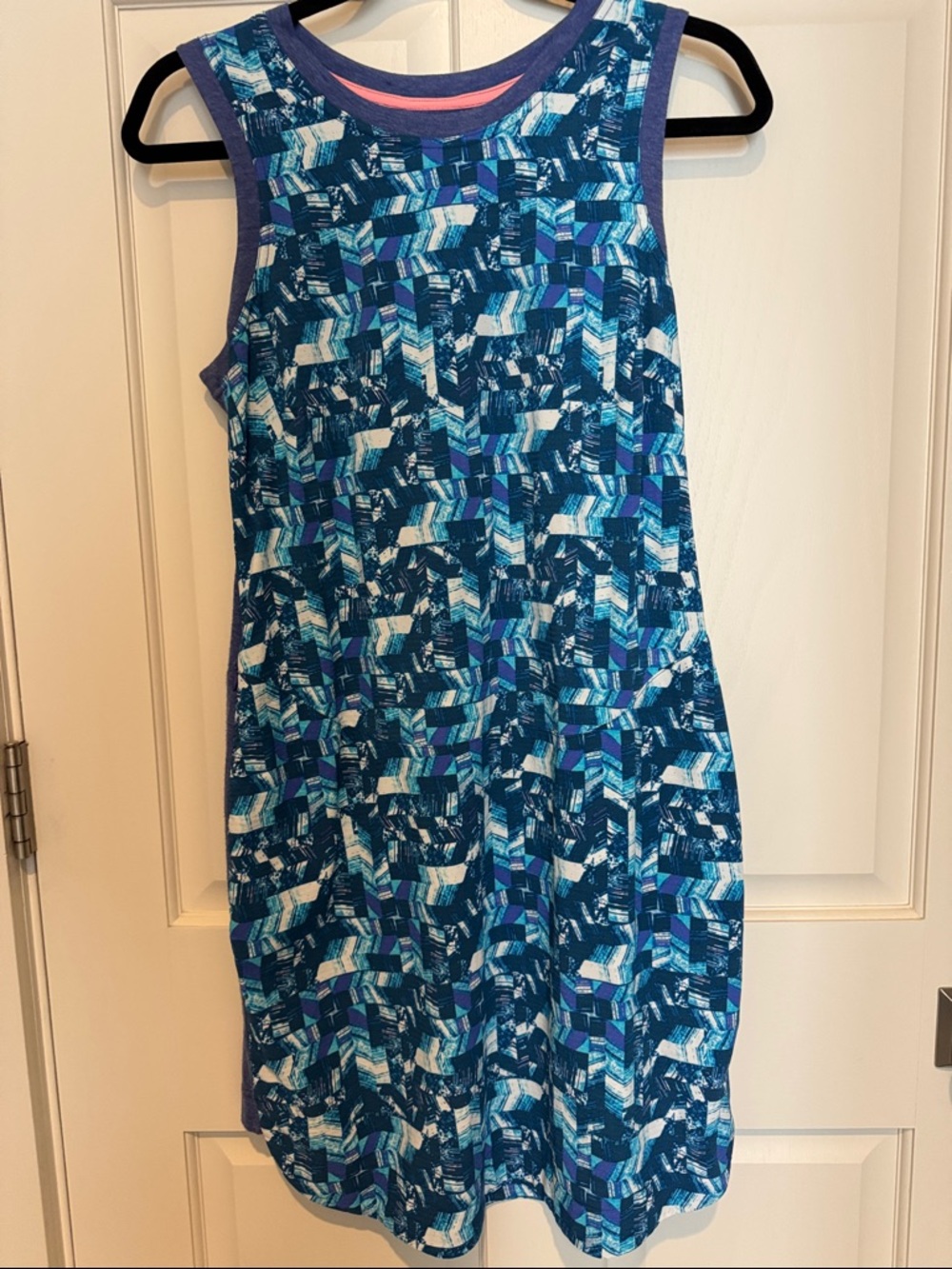 Title nine Blue Geometric Sleeveless Midi Dress